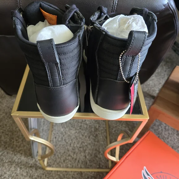 Black Leather Men's Motorcycle Boots-Brand New-Never Worn - Picture 3 of 8